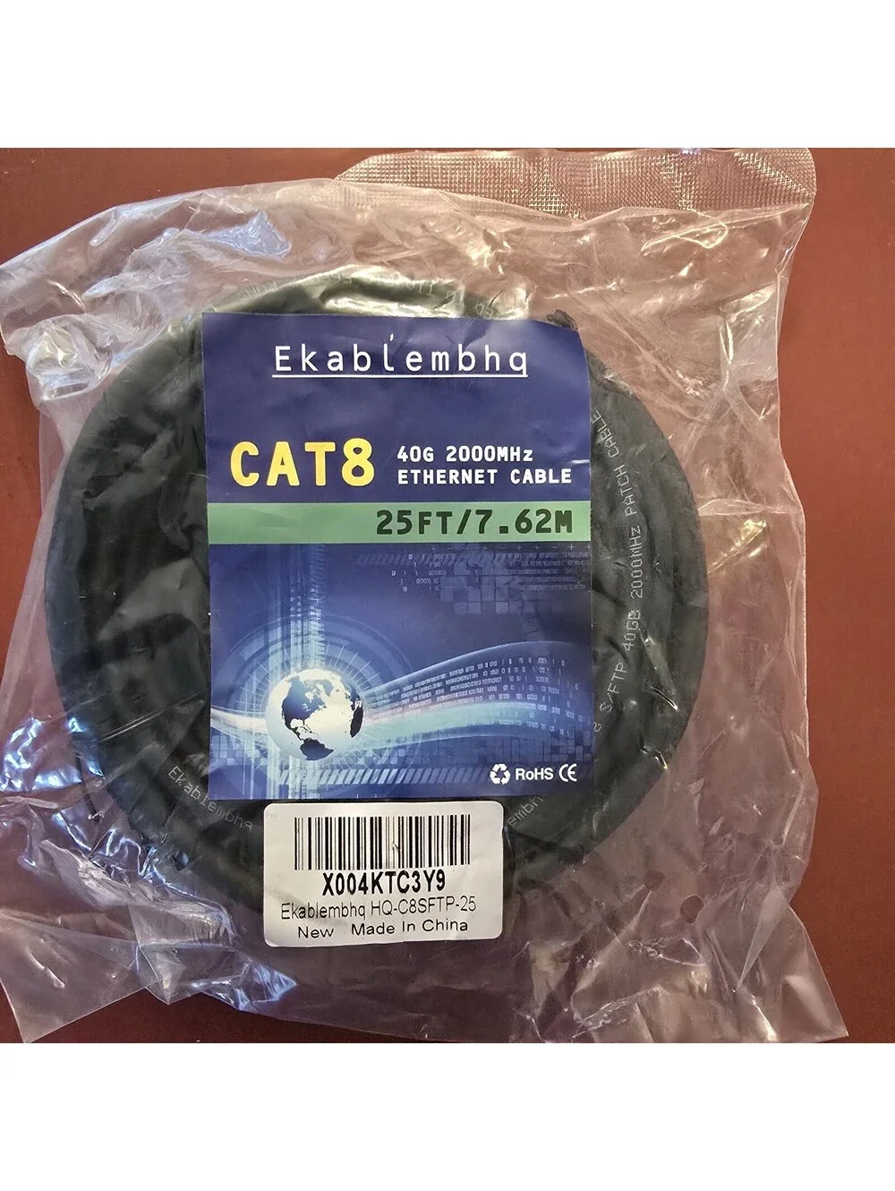 Cat8 Ethernet Cable Shielded For Outdoor&indoor 25ft Heavy Duty 26awg Cat8